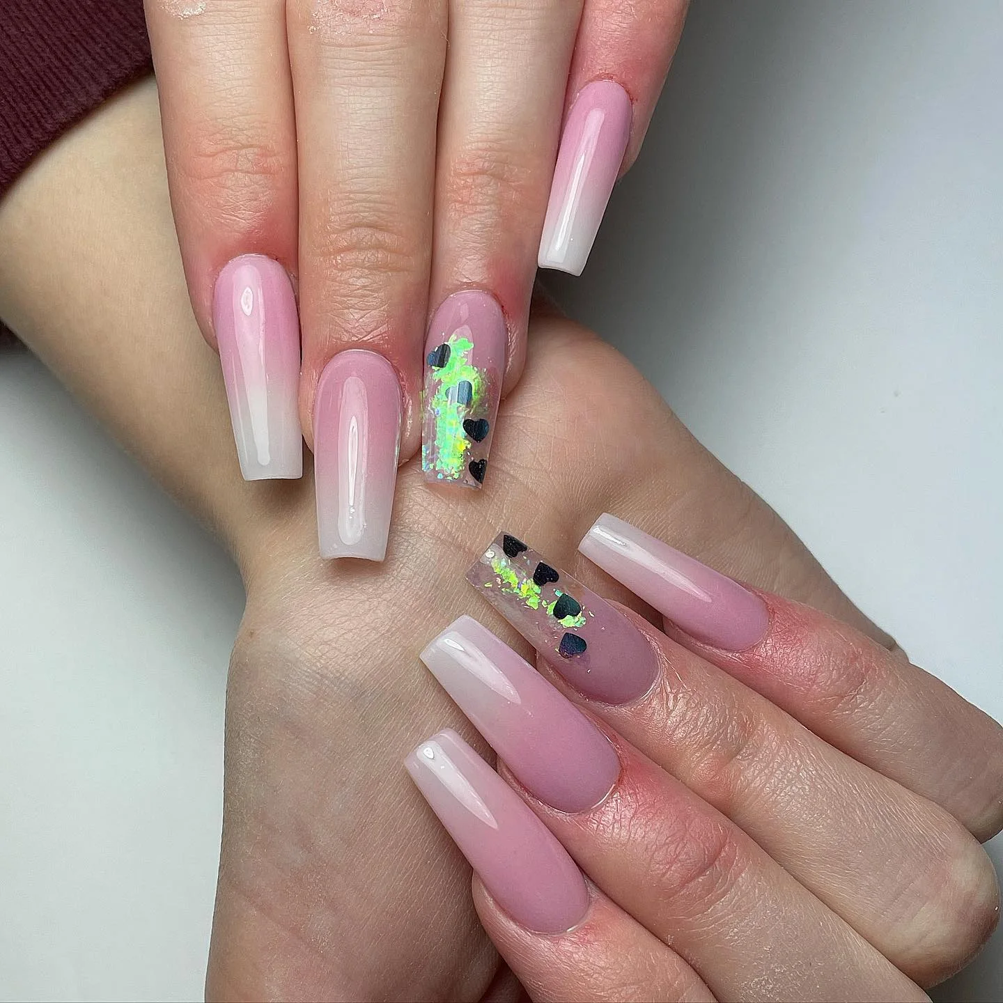 Black and white French nail art