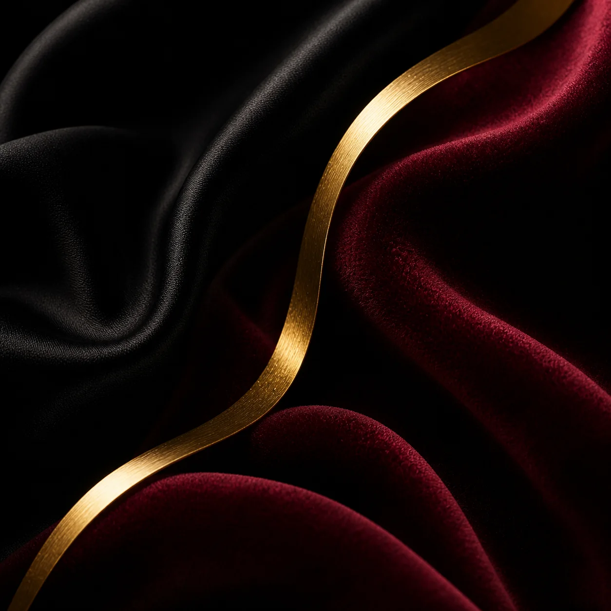 Bordeaux velvet and gold ribbon